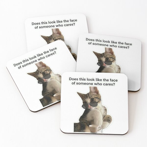 Item preview, Does This Look Like The Face Of Someone Who Cares Sarcastic Cat designed and sold by MeliMedO Art.