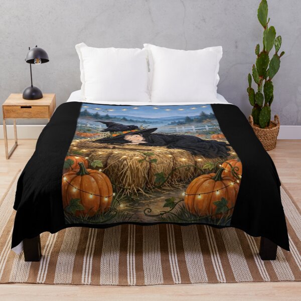 Item preview, Hammock Nap - swinging in hammock between trees over pumpkins designed and sold by DibujandoPorfa.