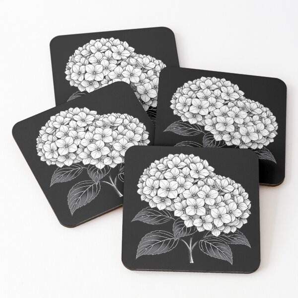 Item preview, Black and white hydrangea designed and sold by PrintLabStudio.