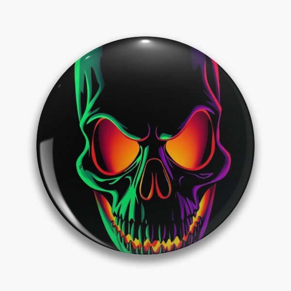 Item preview, Neon Cyberpunk Skull Glowing Grin designed and sold by ERODED SELF.