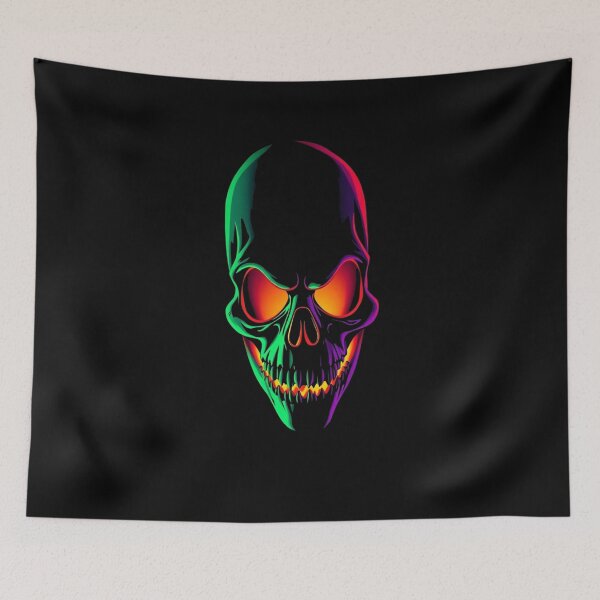 Item preview, Neon Cyberpunk Skull Glowing Grin designed and sold by ERODED SELF.