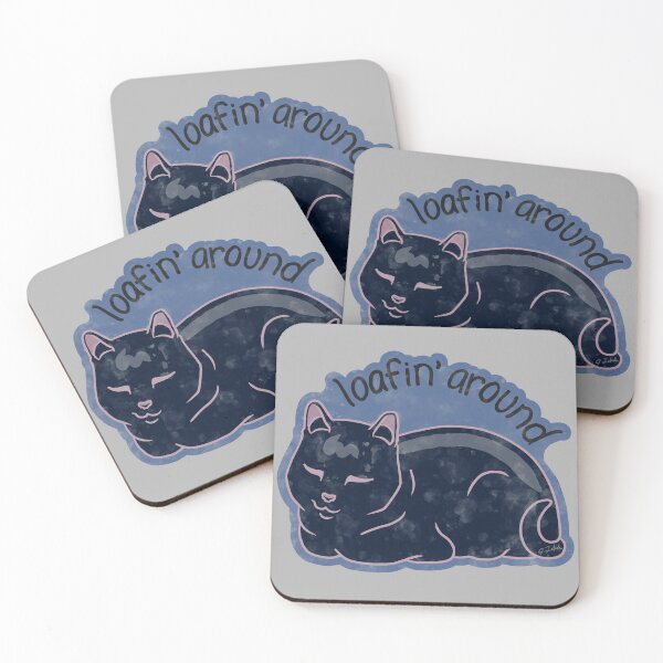 Item preview, Black Cat Loaf Illustration, funny, cute designed and sold by Whimsy Works Digital Art.