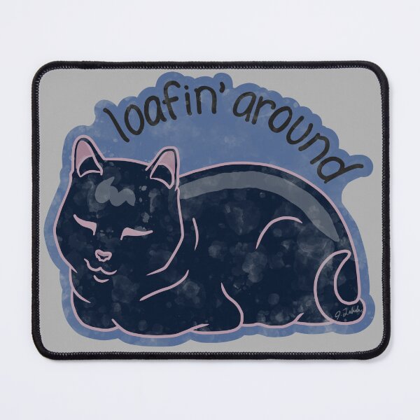 Item preview, Black Cat Loaf Illustration, funny, cute designed and sold by Whimsy Works Digital Art.