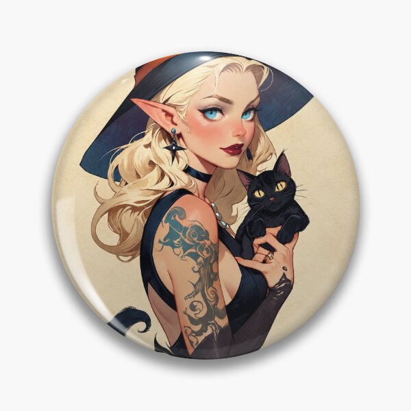 Item preview, Elf Witch and Black Cat Familiar designed and sold by √46.