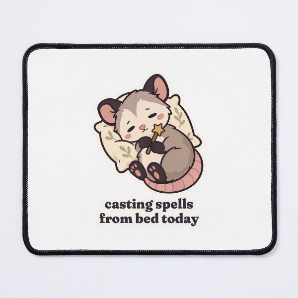 Item preview, Sleepy Possum Witch Casting Spells From Bed designed and sold by OuqCreations.