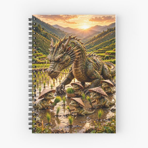 Item preview, Enchanted Rice Paddy Dragon Family – Cute Baby Dragons in an Asian Countryside Fantasy designed and sold by DrakariArt.