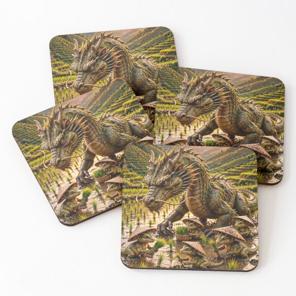 Item preview, Enchanted Rice Paddy Dragon Family – Cute Baby Dragons in an Asian Countryside Fantasy designed and sold by DrakariArt.