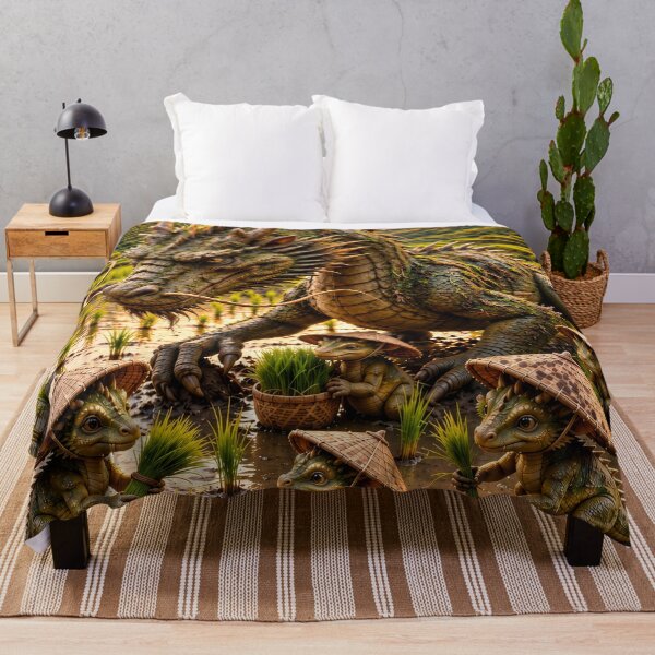 Item preview, Enchanted Rice Paddy Dragon Family – Cute Baby Dragons in an Asian Countryside Fantasy designed and sold by DrakariArt.