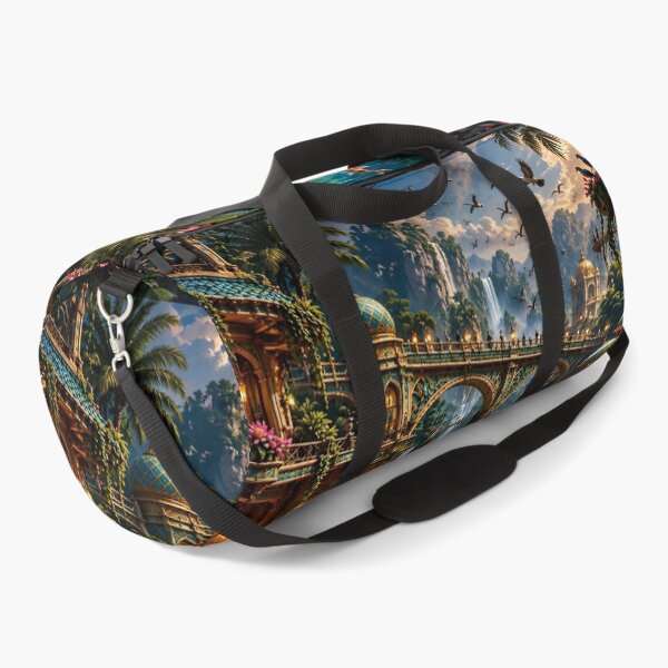 Item preview, Enchanted Turquoise Waterfall City – Luxury Fantasy Tropical Paradise designed and sold by IRON SIREN.