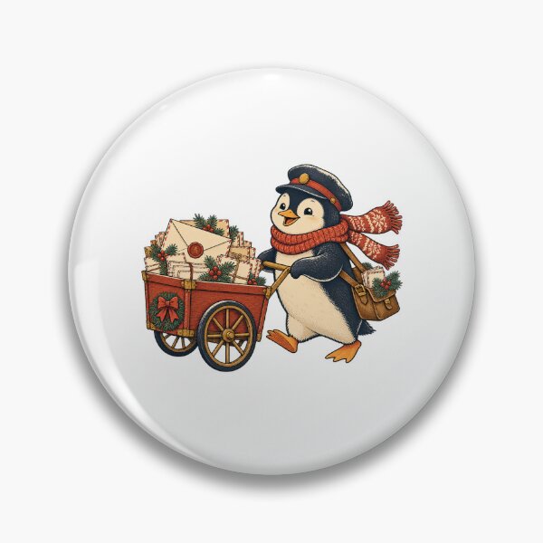 Item preview, Vintage Christmas Penguin Postman with Mail Cart designed and sold by AMICO77.