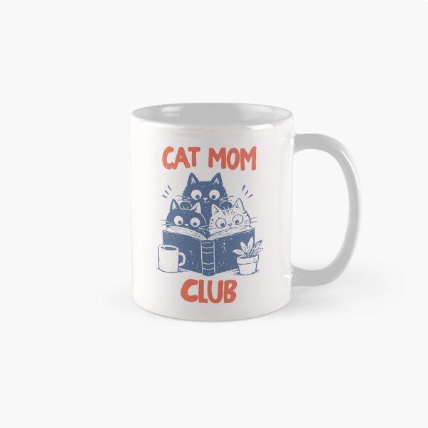 Item preview, Retro Curious Reading Cats Graphic Tee, Book Lover Cat Mom Club designed and sold by Jokerstyle.