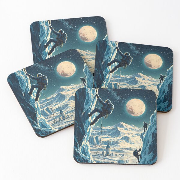 Item preview, Pluto Ice Mountains Vintage Space Travel Poster designed and sold by Curio Meridian.