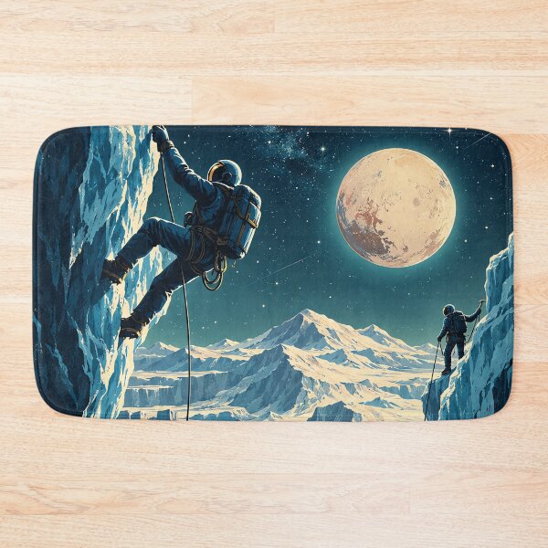 Item preview, Pluto Ice Mountains Vintage Space Travel Poster designed and sold by Curio Meridian.