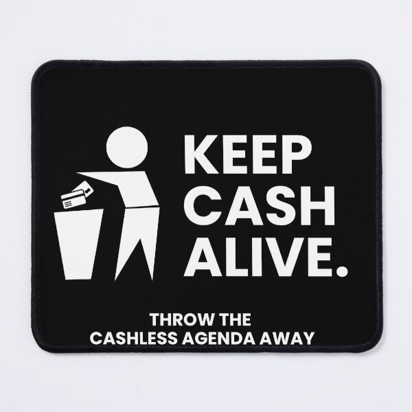 Item preview, Keep Cash Alive Sticker | Throw the Cashless Agenda Away | Anti Cashless Satire Vinyl Sticker designed and sold by Cynic Ink.