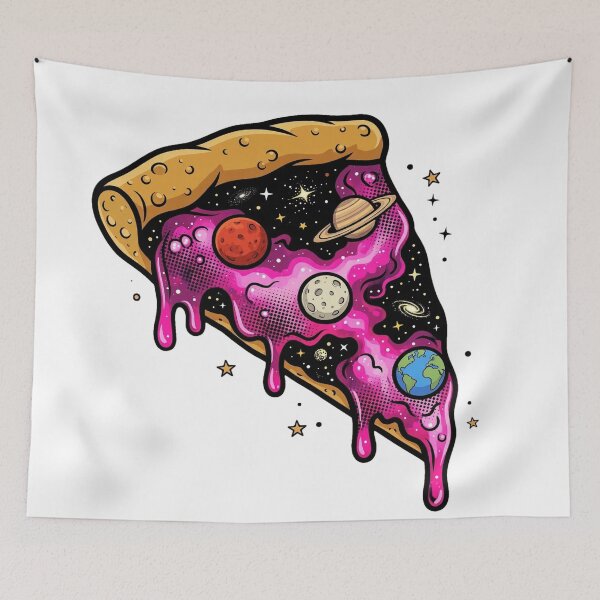 Item preview, Cosmic Space Pizza With Planet Toppings designed and sold by kanjxtan.