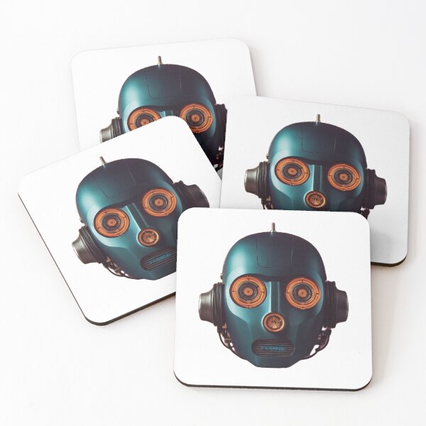 Item preview, Teal Copper Futuristic Robot Head designed and sold by Apex Designs.