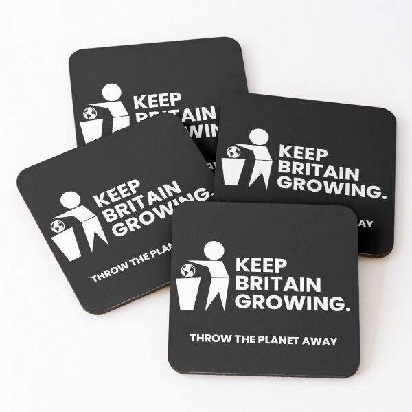 Item preview, Keep Britain Growing Sticker | Throw the Planet Away | Anti Growth Satire Vinyl Sticker designed and sold by Cynic Ink.