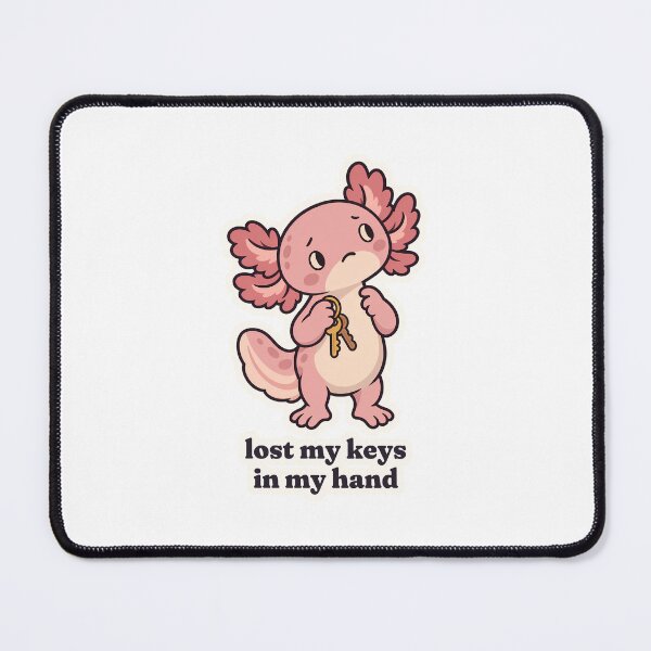 Item preview, Forgetful Axolotl Lost Keys in Hand ADHD Humor designed and sold by OuqCreations.