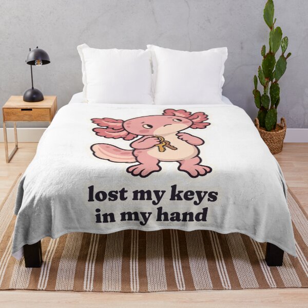 Item preview, Forgetful Axolotl Lost Keys in Hand ADHD Humor designed and sold by OuqCreations.