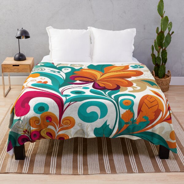 Item preview, Retro Boho Floral Swirl Pattern Colorful Botanical designed and sold by Apex Designs.