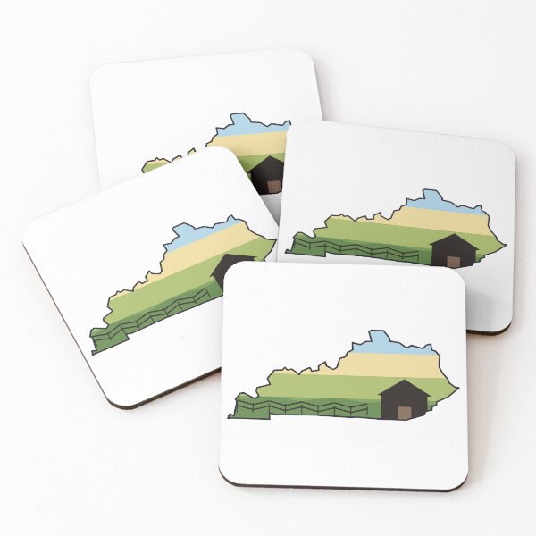 Item preview, Kentucky Bluegrass — Barn and Split-Rail Fence State Outline designed and sold by Run It Up Supply.