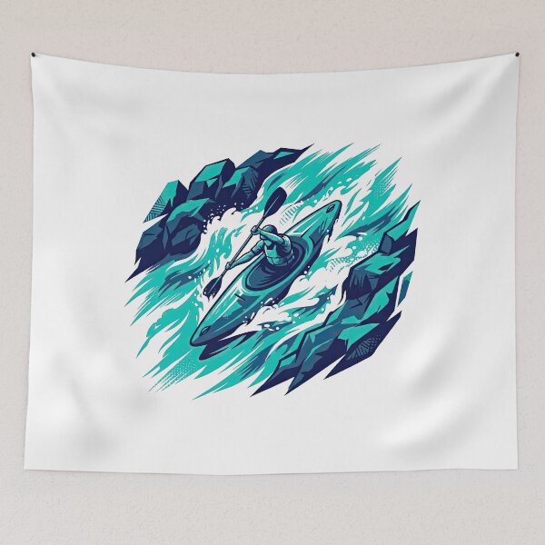 Item preview, Extreme Whitewater Kayaking Adventure Vector Art designed and sold by Rahat3344.