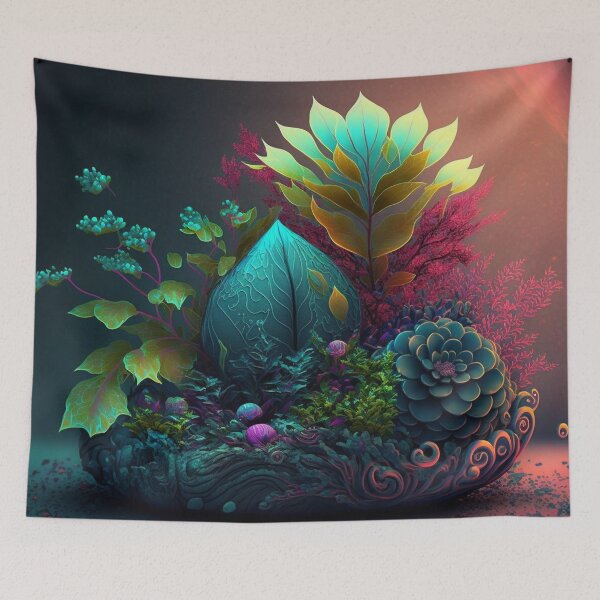 Item preview, Glowing Teal Fantasy Botanical Garden designed and sold by Apex Designs.