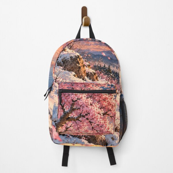 Item preview, Cosmic Sakura Winter Sunset Watercolor Landscape designed and sold by DeDinchi.