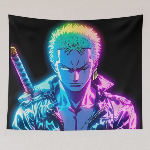 Item preview, Neon Sword Warrior – Cyberpunk Anime Samurai with Vibrant RGB Glow designed and sold by Dyan4.
