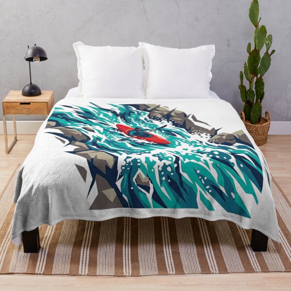 Item preview, Red Kayak Navigating Whitewater Rapids designed and sold by Rahat3344.