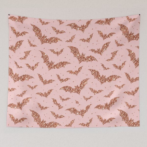 Item preview, Rose Gold Glitter Bats Girly Pink Halloween Pattern designed and sold by Meandmyshop.