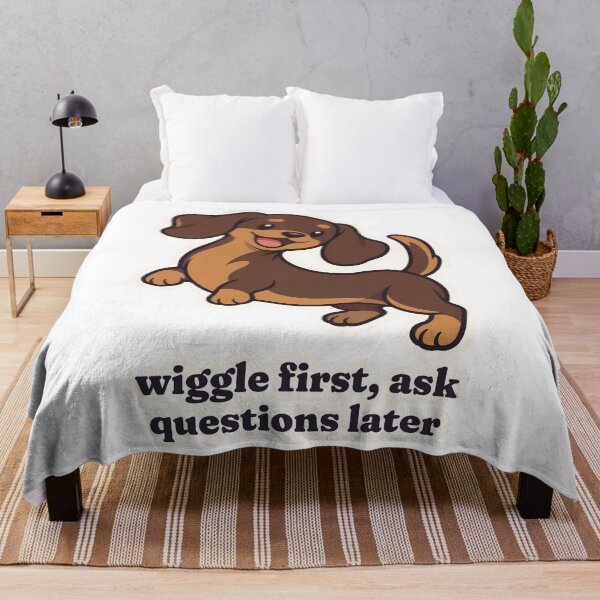 Item preview, Happy Dachshund Wiggle First Ask Questions Later designed and sold by OuqCreations.