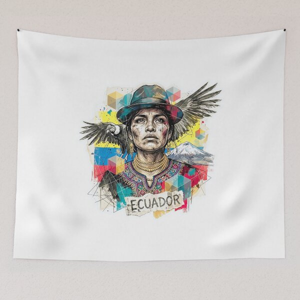 Item preview, Ecuadorian Andean Art Cultural Portrait designed and sold by EdwinkOne.
