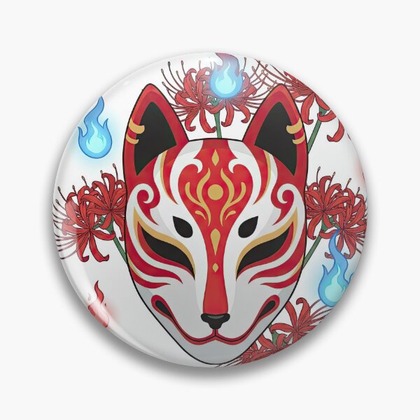 Item preview, Red and Gold Kitsune Fox Mask designed and sold by Rahat3344.