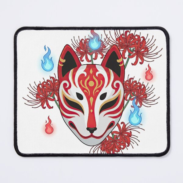 Item preview, Red and Gold Kitsune Fox Mask designed and sold by Rahat3344.