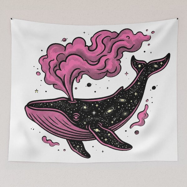 Item preview, Cosmic Whale With Galaxy Inside Pink Smoke designed and sold by kanjxtan.