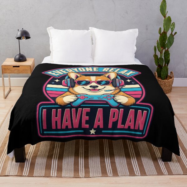 Item preview, Everyone Relax I Have A Plan Funny Corgi Gamer Gaming designed and sold by LeSoniPapaPrint.