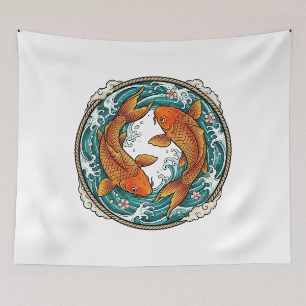 Item preview, Yin Yang Koi Fish Japanese Art designed and sold by Rahat3344.