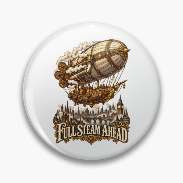Item preview, Full Steam Ahead – Steampunk Zeppelin Over Victorian City designed and sold by A5ranchmerch.