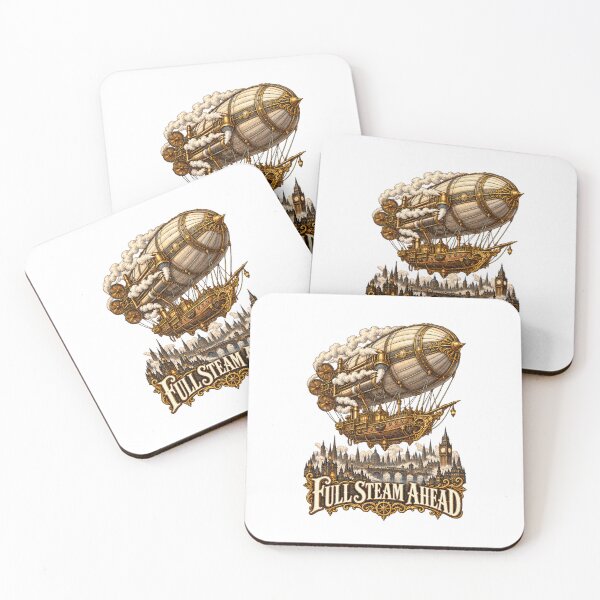 Item preview, Full Steam Ahead – Steampunk Zeppelin Over Victorian City designed and sold by A5ranchmerch.