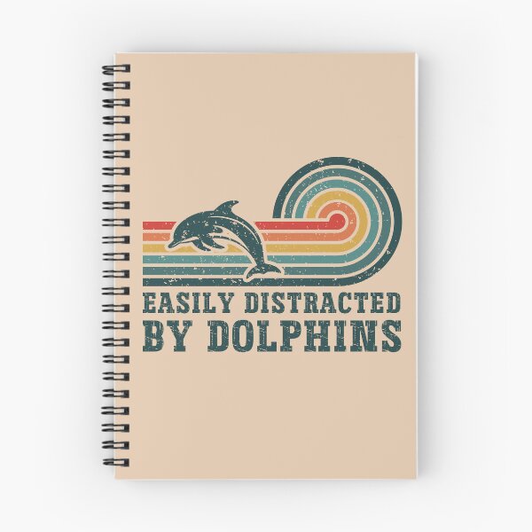 Item preview, Easily Distracted By Dolphins Vintage Retro Sunset Ocean Sea Life designed and sold by Dmetalx Art Apparel.