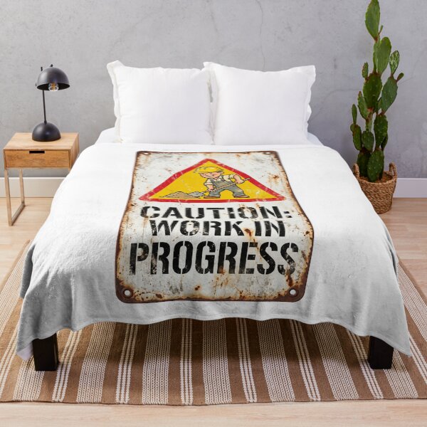Item preview, Caution Work In Progress - Vintage Funny Construction Sign designed and sold by Pollock.