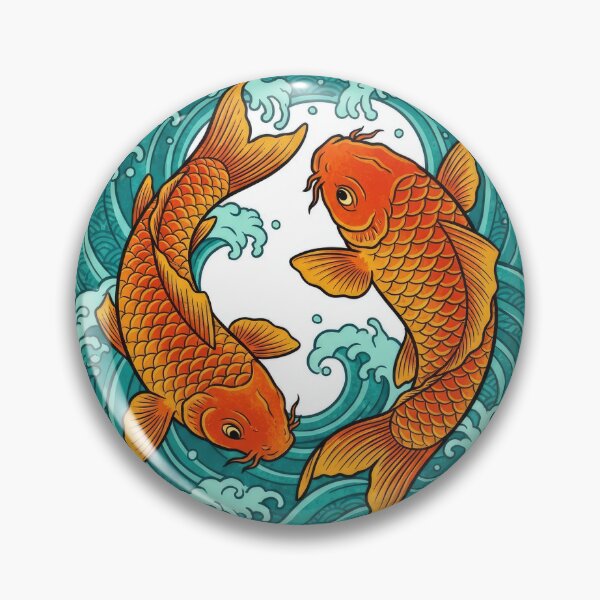 Item preview, Traditional Yin Yang Koi Fish Waves designed and sold by Rahat3344.