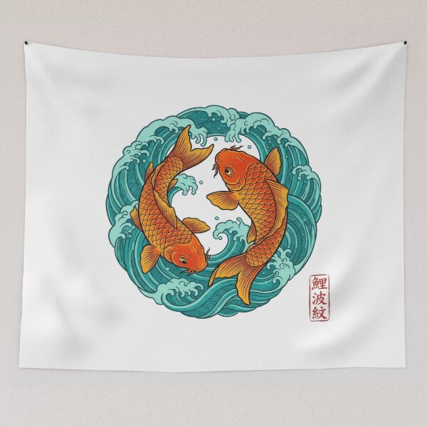 Item preview, Traditional Yin Yang Koi Fish Waves designed and sold by Rahat3344.