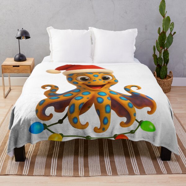 Item preview, Joyful Blue Ringed Octopus Christmas designed and sold by Sillytoe.