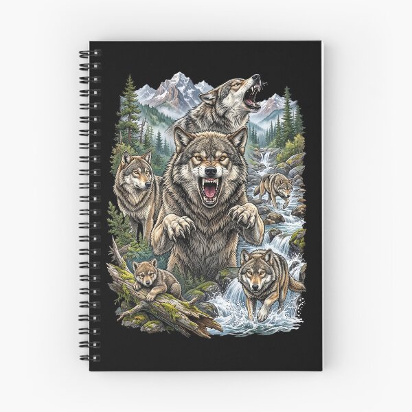 Item preview, Wolf Pack Howling Mountain Forest Wildlife designed and sold by TeeARTHY.