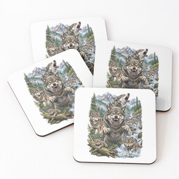 Item preview, Wolf Pack Howling Mountain Forest Wildlife designed and sold by TeeARTHY.