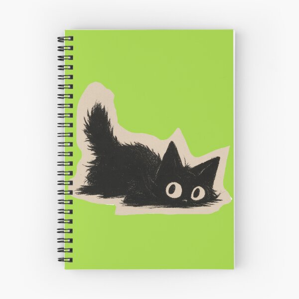 Item preview, Sneaky Fluffy Black Cat Lurking – Cute Spooky Kitten Sticker designed and sold by Audra-studio.