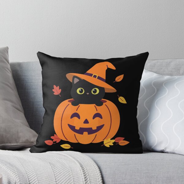 Item preview, Cute Black Cat Pumpkin Witch Hat designed and sold by karamram.