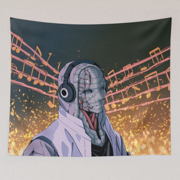 Item preview, Cracked Stone Cyborg Headphones Musical Notes Art designed and sold by Lunat1kk.